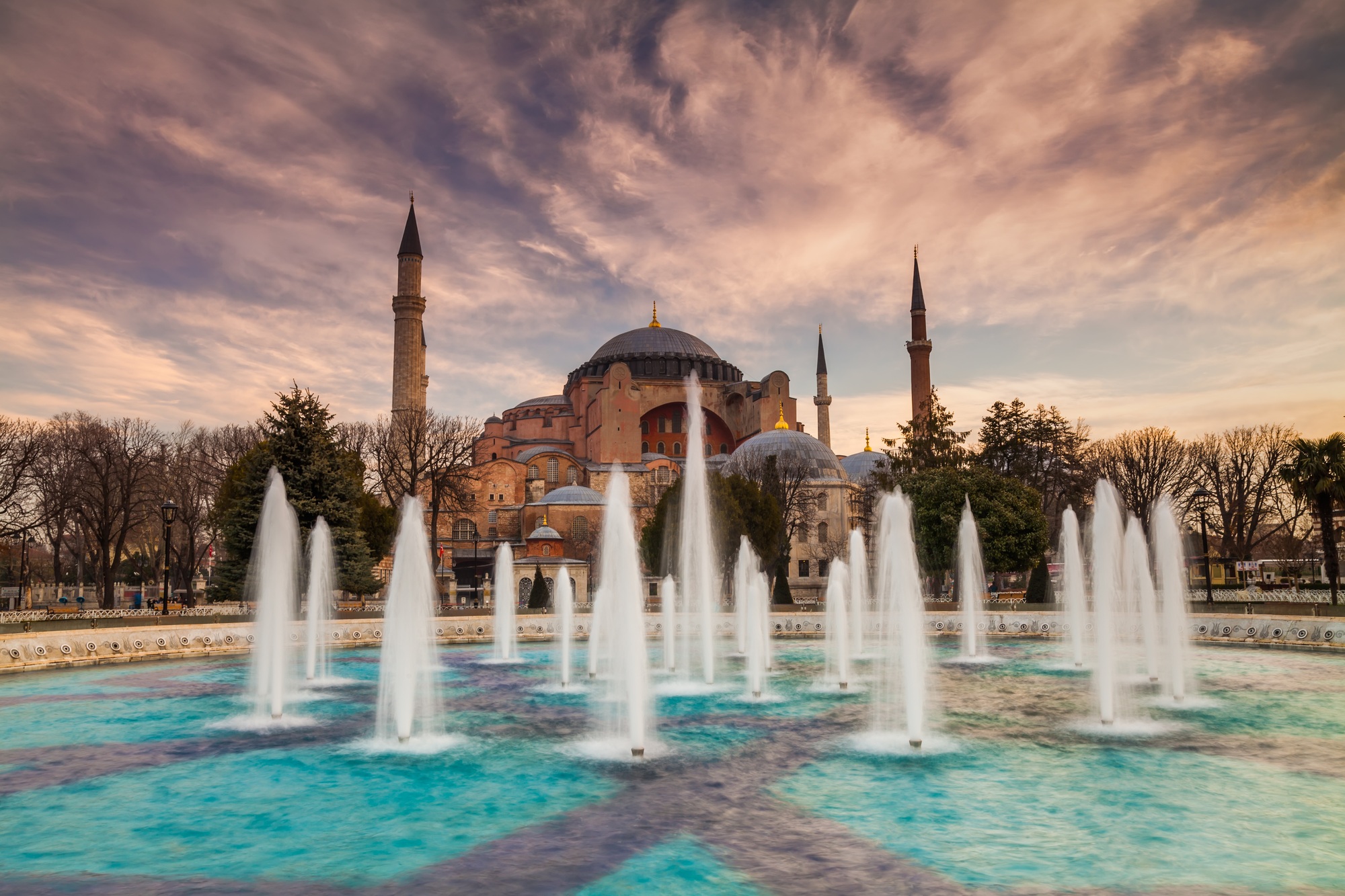 Hagia Sophia in the evening, Istanbul, Turkey